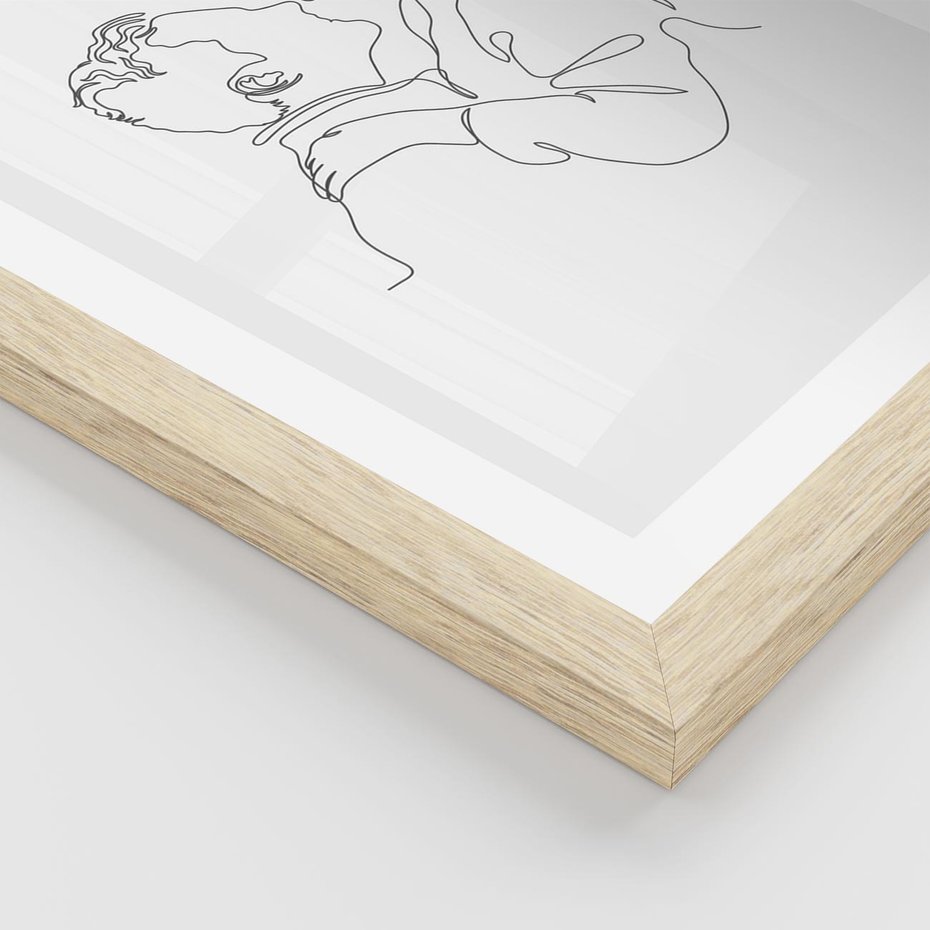 Plakat w ramie 30x40 - Bezgraniczne Tańce - para zakochanych, kobieta i mężczyzna - rama drewno