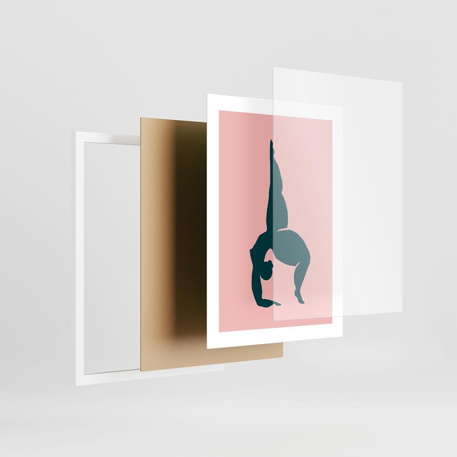 Plakat w ramie 30x40 - Zaklęte Wzory - abstrakcja, kobieca sylwetka - rama biała