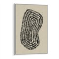 Obraz w ramie 50x70 - Nowoczesne Odbicia Wnętrza - boho plakat, czarne kropki kreski - rama biała