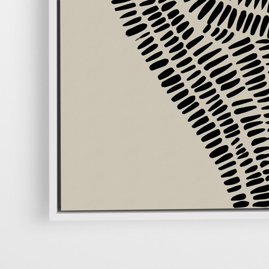 Obraz w ramie 50x70 - Nowoczesne Spektrum Wyobraźni - boho plakat, czarne kropki kreski - rama biała