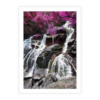 Plakat bez ramy 30x40 - Wodospad wśród majestatycznych gór - wodospad, góry