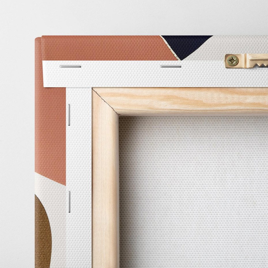 Obraz na płótnie 40x40 - Pudrowe Kreacje - abstrakcyjne plamy koła złote linie modern art