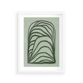 Plakat w ramie 30x40 - Zielonkawy Uścisk Natury - abstrakcyjny zielony motyw, skandynawski design - rama biała