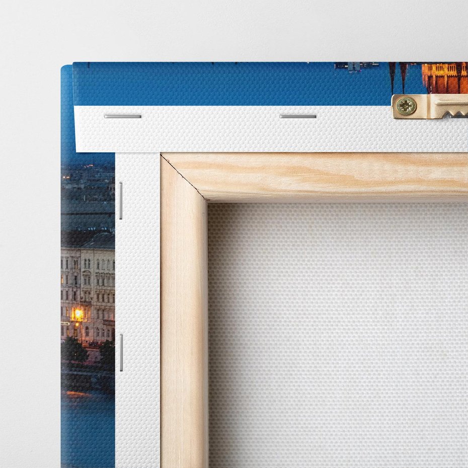 Obraz na płótnie 80x80 - Mostowe miasto nocą - miasto, most