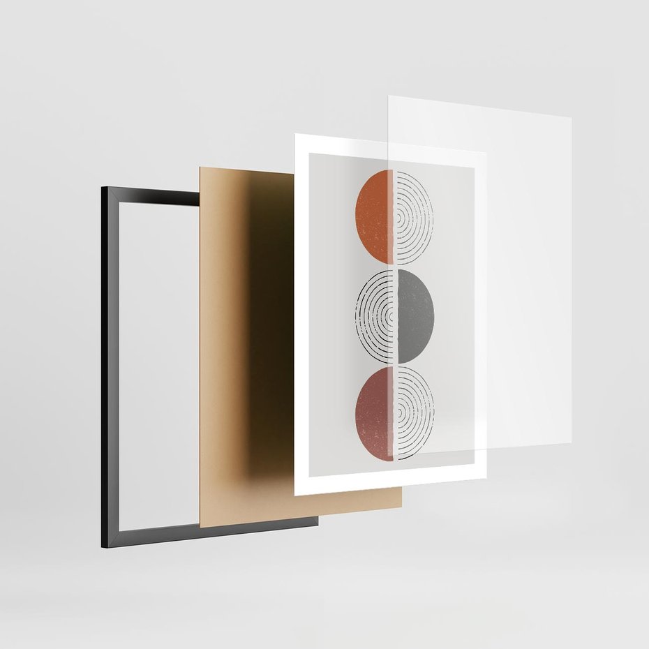 Plakat w ramie 50x70 - Eksperymenty z Geometrią - geometryczny plakat, sztuka nowoczesna - rama czarna