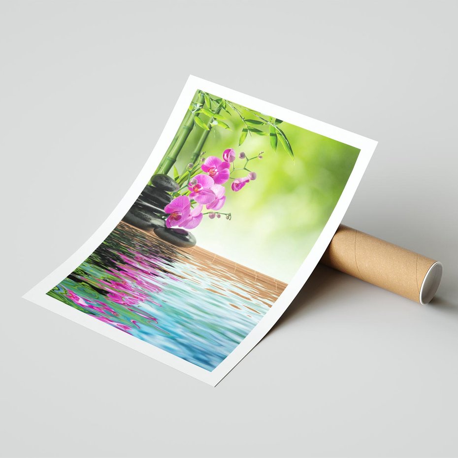 Plakat bez ramy 40x50 - Oaza Storczyka i Wody - spa, storczyk