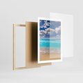 Plakat w ramie 50x70 - Idylliczna plaża nad morzem - plaża, morze - rama drewno