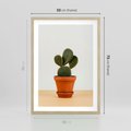 Plakat w ramie 50x70 - Kwiatowy taniec kaktusa - kaktus, kwiat - rama drewno