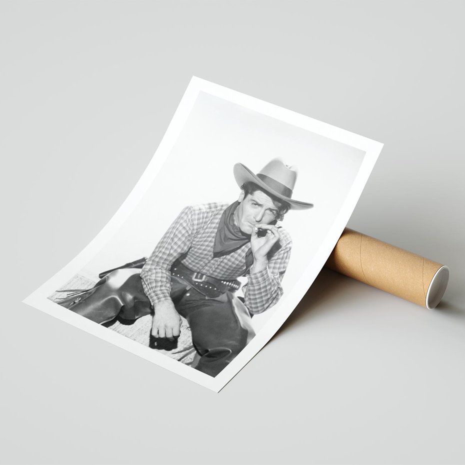 Plakat bez ramy 50x70 - Dziki Zachód - retro zdjęcie, czarno białe