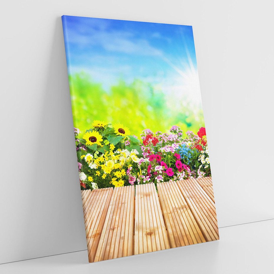 Obraz na płótnie 80x120 - Energiczny ogród - kwiaty, ogród