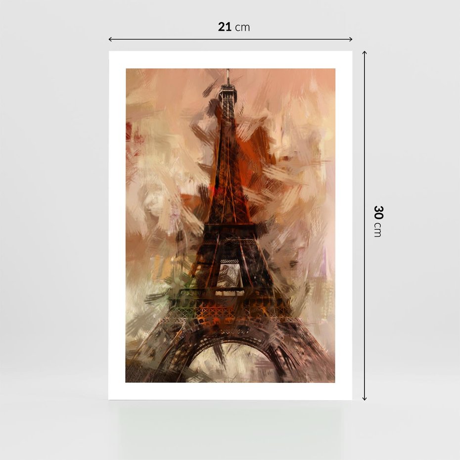 Plakat bez ramy 21x30 - Abstrakcyjna Eiffla - miasto w nowej formie - Eiffla, abstrakcja