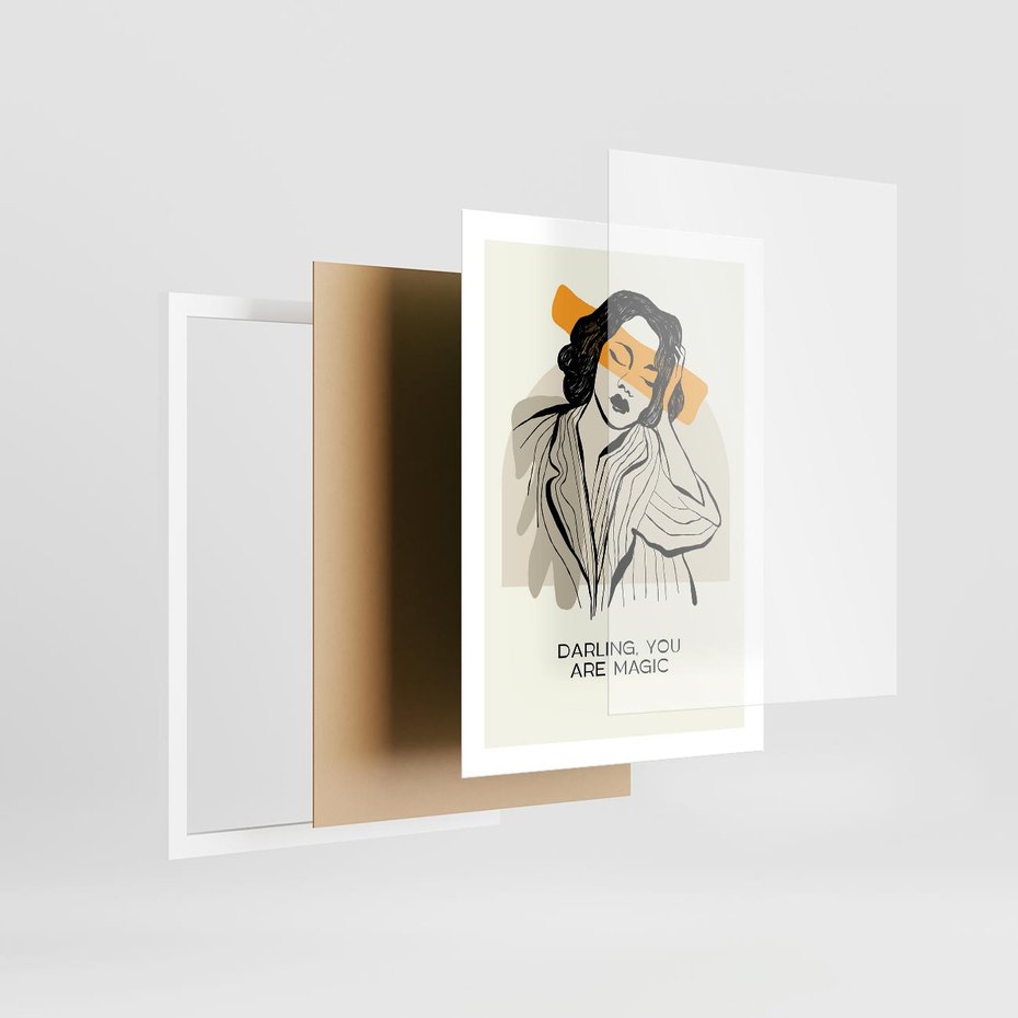 Plakat w ramie 50x70 - Sztuka Kobiecej Osobowości - nowoczesna grafika, kobieta - rama biała