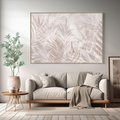 Obraz w ramie 120x80 - Pejzaż zaklętych uczuć - monochromatyczne, w odcieniach beżu - rama drewno