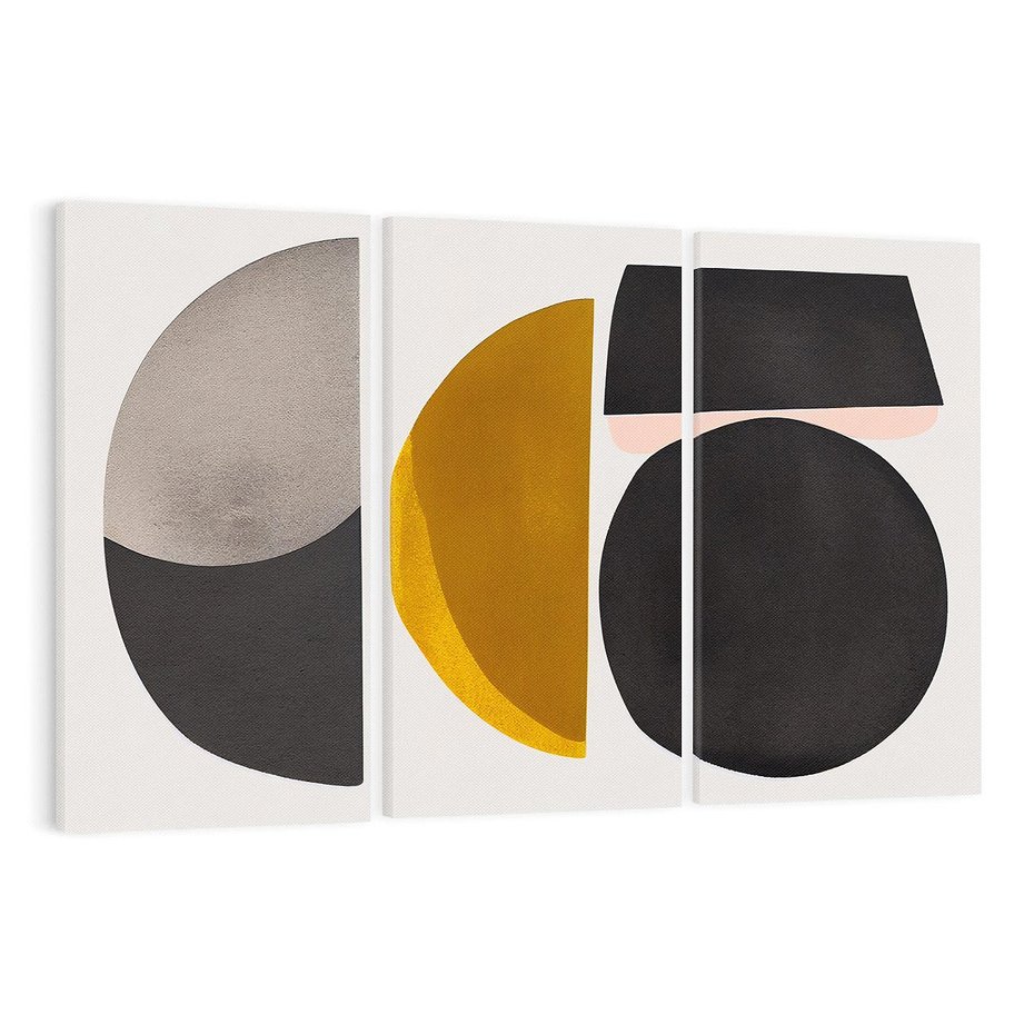 Obraz na płótnie 120x80 - Tajemnice sztuki odkryte - geometryczne półkola, kształty