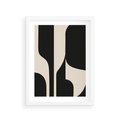 Plakat w ramie 30x40 - Abstrakcyjne Linie - boho plakat, rycina - rama biała