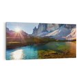 Obraz na płótnie 120x60 - Jezioro wśród majestatycznych gór - jezioro, góry