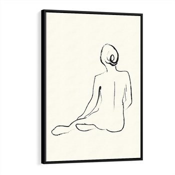 Obraz w ramie 50x70 - Akt w Minimalizmie - kobieta akt, minimalizm - rama czarna