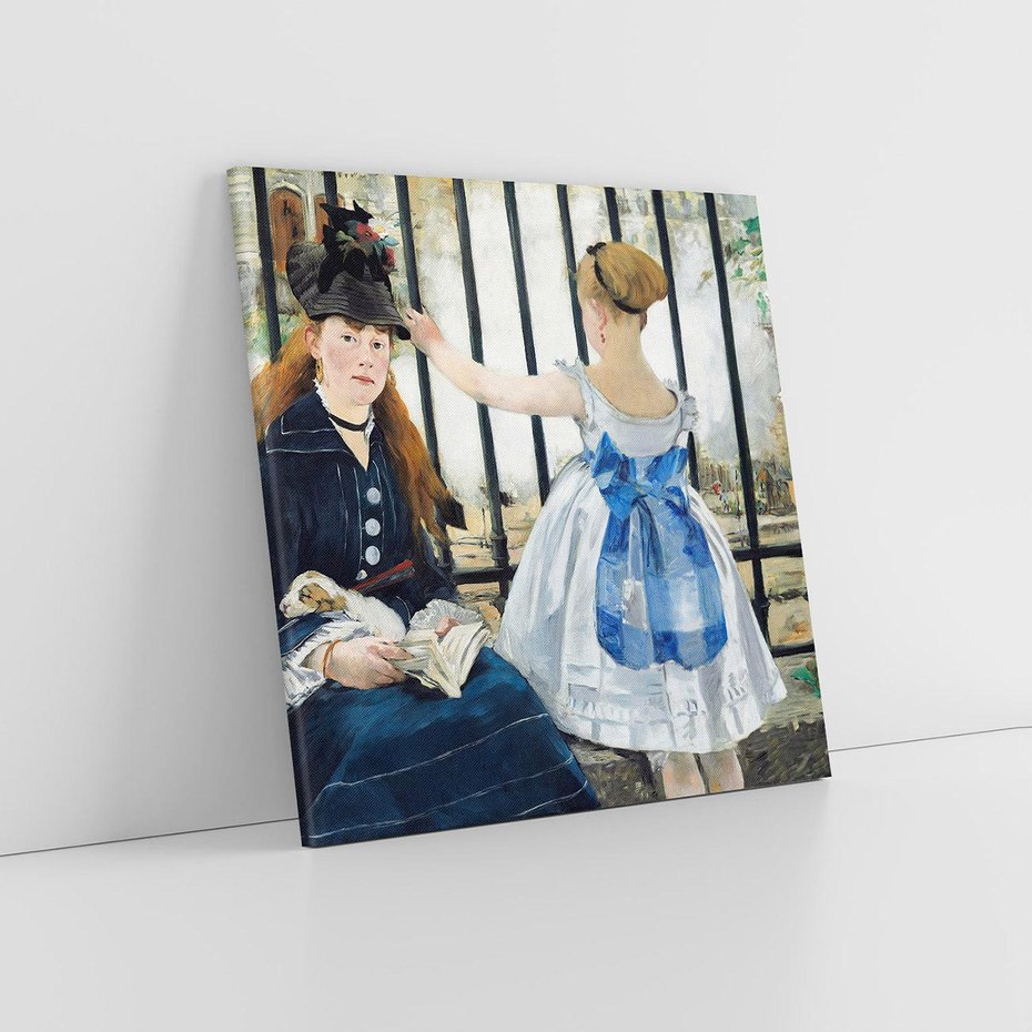 Obraz na płótnie 60x60 - "Kolej" (1873) Edouard Manet - Reprodukcja - reprodukcja, obraz na płótnie