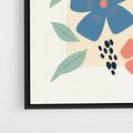 Obraz w ramie 70x100 - Kolorowe liście tęsknot - minimalistyczny plakat, grafika - rama czarna