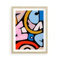 Plakat w ramie 50x70 - Kolory Komiksu - abstrakcyjne formy, komiksowy styl - rama drewno