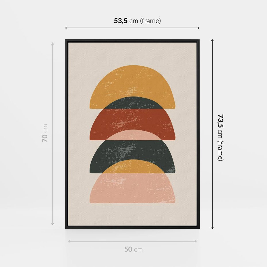 Obraz w ramie 50x70 - Energetyczne Wzory - nowoczesny plakat, abstrakcyjne kształty - rama czarna