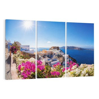 Obraz na płótnie 120x80 - Błękit morza i białe domy - Santorini, Grecja