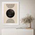 Plakat bez ramy 21x30 - Minimalizm w Kształtach - geometryczny graficzny obraz, czarne koło