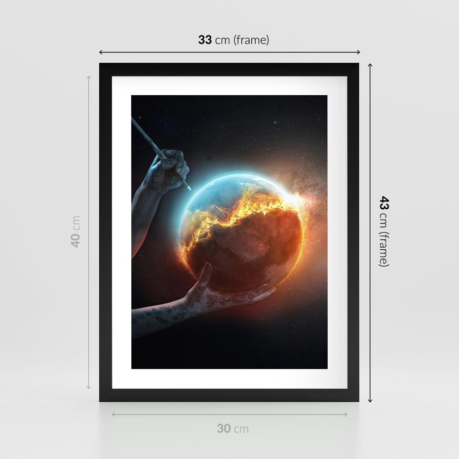 Plakat w ramie 30x40 - Nieznane przestrzenie - planeta, kosmos - rama czarna