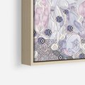 Obraz w ramie 70x50 - Malowane oddechy istnienia - pomieszane tekstury, kwiatowe elementy - rama drewno