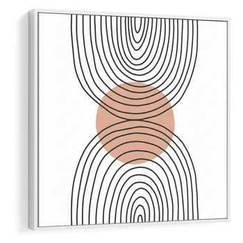 Obraz w ramie 80x80 - Przenikające Widzenia - półkola, koło - rama biała