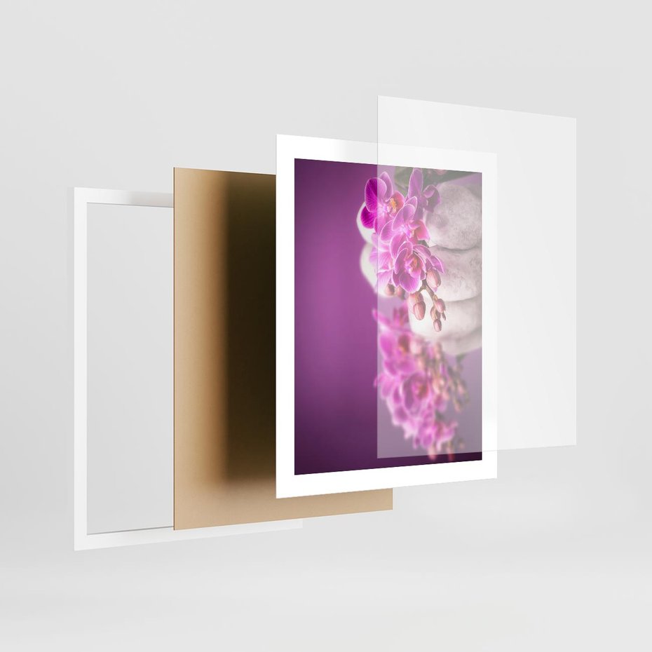 Plakat w ramie 40x50 - Relaksująca orchidea w spa - spa, orchidea - rama biała