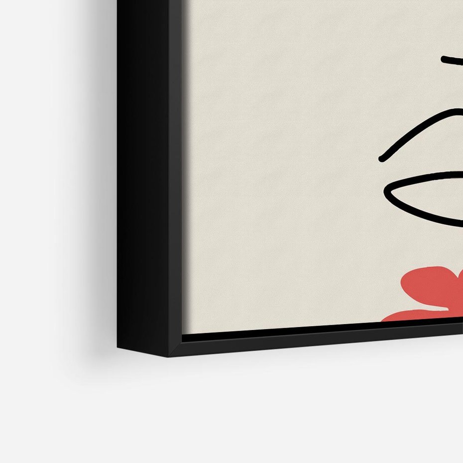 Obraz w ramie 50x50 - Impresje Plam - abstrakcyjny obraz, przypomina twarz - rama czarna