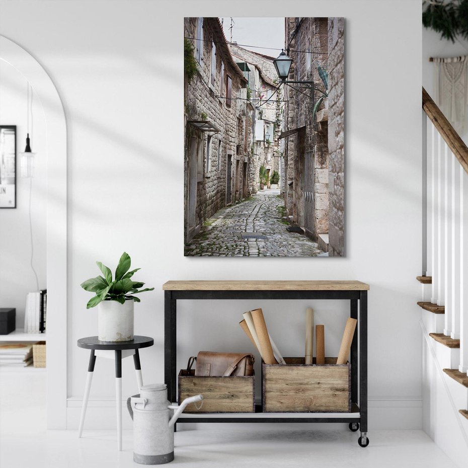 Obraz na płótnie 80x120 - Malownicza uliczka we Włoszech - uliczka, Włoch