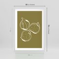 Plakat w ramie 50x70 - Podróżne Barwy - figi, minimalistyczny styl - rama biała