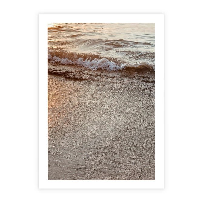 Plakat bez ramy 21x30 - Spokój Morza: Fale na Plaży - fale, morze