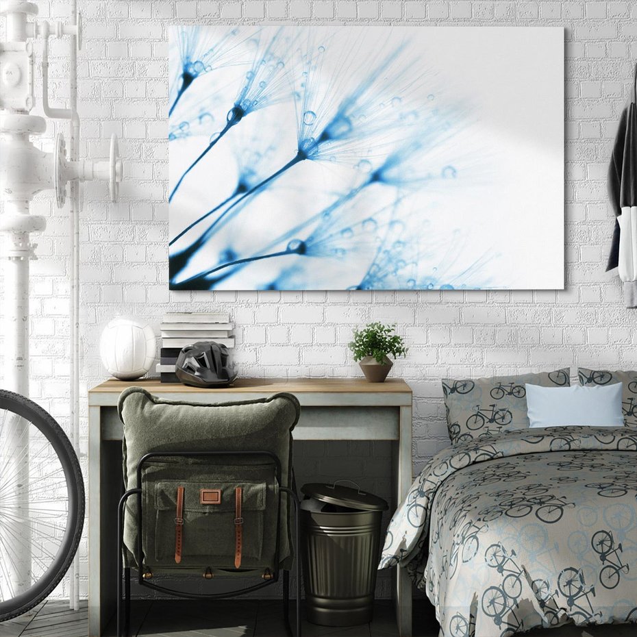 Obraz na płótnie 120x80 - Kwiat w kroplach wody - kwiat, krople