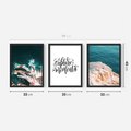 Zestaw obrazy w ramie 30x40 galeria - Typografia, morze, ocean, fale - rama czarna