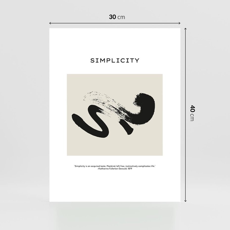 Plakat bez ramy 30x40 - Prostota w kształcie - abstrakcja, maźnięcie farbą