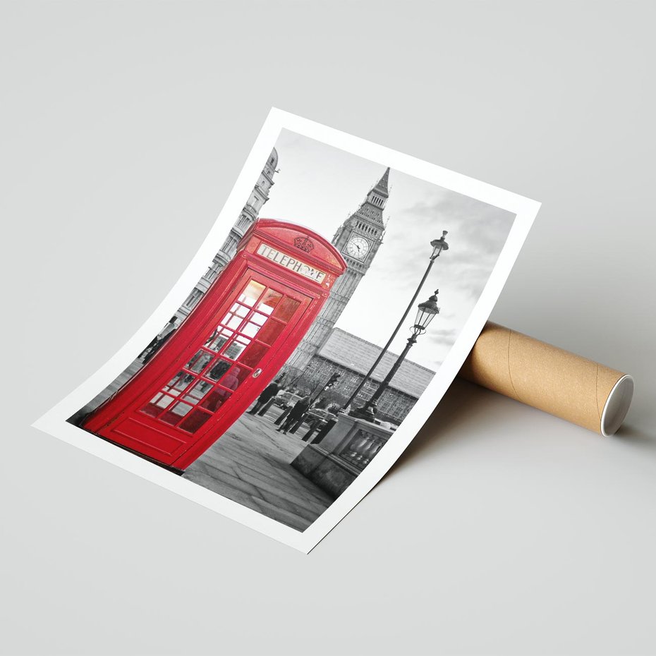 Plakat bez ramy 40x50 - Budka w Londynie - Londyn, budka