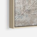 Obraz w ramie 50x70 - Betonowe Wspomnienia Liści - odciski w betonie, odbitki - rama drewno