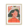 Plakat w ramie 30x40 - Kobiecy Portret Duszy - nowoczesny plakat, styl retro - rama drewno