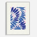Obraz w ramie 80x120 - Kolorowy Wir - liściasta kompozycja, nowoczesny plakat - rama biała
