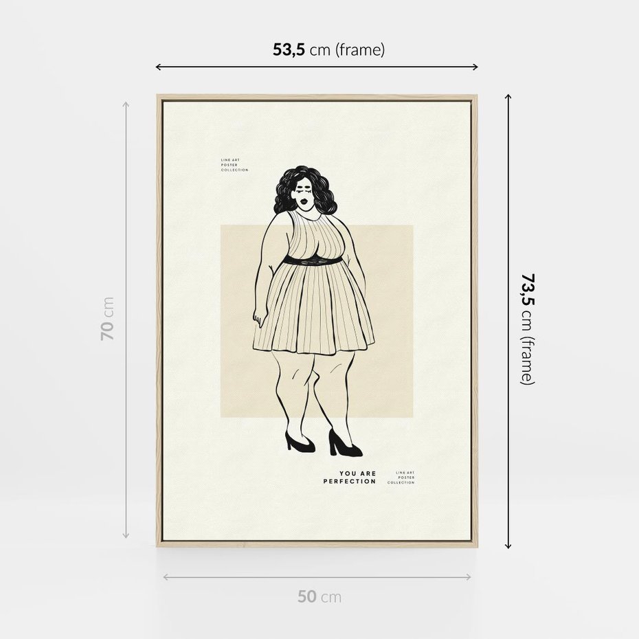 Obraz w ramie 50x70 - Ekspresja Wewnętrznych Emocji - kobieta, samoakceptacja - rama drewno