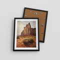 Plakat w ramie 30x40 - Pejzaż pustynnego kanionu - pustynia, kanion - rama czarna