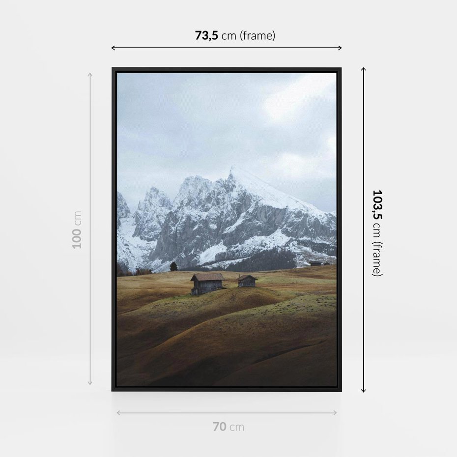 Obraz w ramie 70x100 - Odkryj Ich Urok - góry, skandynawia - rama czarna