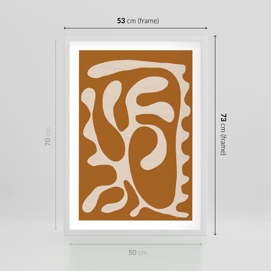 Plakat w ramie 50x70 - Wnętrza Akwarelowej Wyobraźni - abstrakcyjny obraz, plakat - rama biała