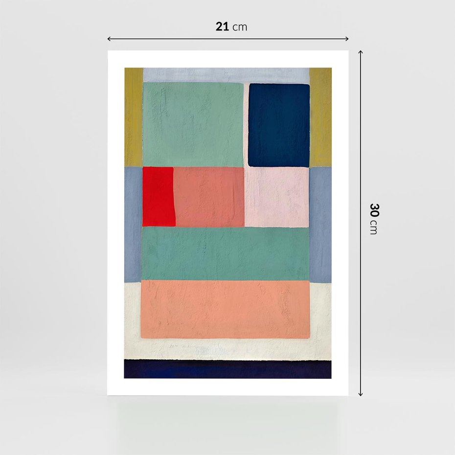 Plakat bez ramy 21x30 - Bezgraniczne Nastroje Harmonii - abstrakcyjne geometryczne kształty, olejny obraz