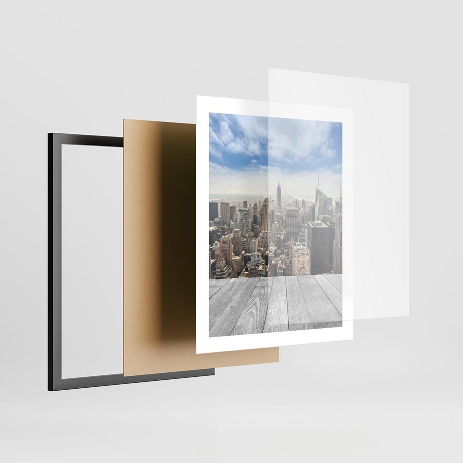 Plakat w ramie 40x50 - Nowojorska energia miejsca - Nowy Jork, miasto - rama czarna