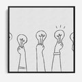 Obraz w ramie 50x50 - Idea w Rękach - szkic, grafika - rama czarna