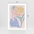 Plakat bez ramy 21x30 - Wyjątkowe Ukojenie - pastelowe kwiaty, na beżowym tle